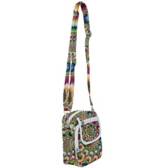 Colorful Psychedelic Fractal Trippy Shoulder Strap Belt Bag by Modalart