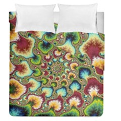 Colorful Psychedelic Fractal Trippy Duvet Cover Double Side (queen Size)