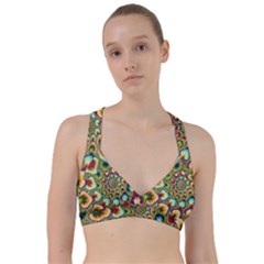 Colorful Psychedelic Fractal Trippy Sweetheart Sports Bra