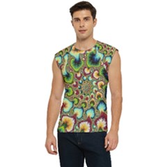 Colorful Psychedelic Fractal Trippy Men s Raglan Cap Sleeve T-shirt by Modalart