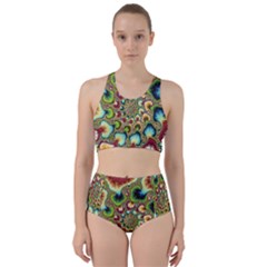 Colorful Psychedelic Fractal Trippy Racer Back Bikini Set