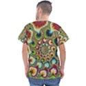 Colorful Psychedelic Fractal Trippy Men s V-Neck Scrub Top View2