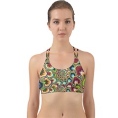 Colorful Psychedelic Fractal Trippy Back Web Sports Bra