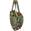 Colorful Psychedelic Fractal Trippy Giant Heart Shaped Tote View3