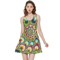 Colorful Psychedelic Fractal Trippy Inside Out Reversible Sleeveless Dress