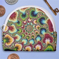 Colorful Psychedelic Fractal Trippy Horseshoe Style Canvas Pouch