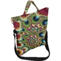 Colorful Psychedelic Fractal Trippy Fold Over Handle Tote Bag View1