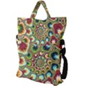 Colorful Psychedelic Fractal Trippy Fold Over Handle Tote Bag View2