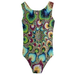 Colorful Psychedelic Fractal Trippy Kids  Cut-out Back One Piece Swimsuit by Modalart