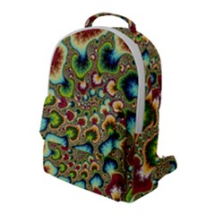 Colorful Psychedelic Fractal Trippy Flap Pocket Backpack (large)