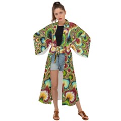 Colorful Psychedelic Fractal Trippy Maxi Kimono