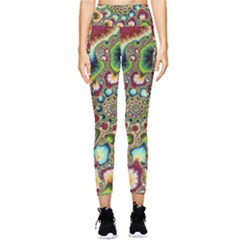 Colorful Psychedelic Fractal Trippy Pocket Leggings 