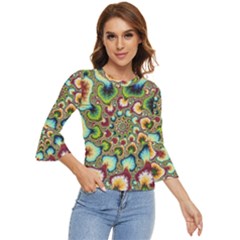 Colorful Psychedelic Fractal Trippy Bell Sleeve Top