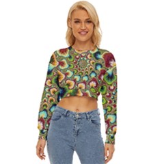 Colorful Psychedelic Fractal Trippy Lightweight Long Sleeve Sweatshirt by Modalart