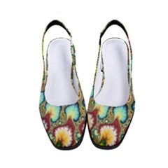 Colorful Psychedelic Fractal Trippy Women s Classic Slingback Heels