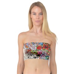 Valentine s Day Heart Artistic Psychedelic Bandeau Top by Modalart