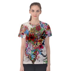 Valentine s Day Heart Artistic Psychedelic Women s Sport Mesh T-shirt