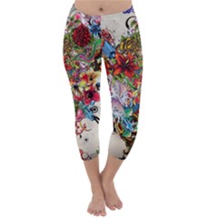 Valentine s Day Heart Artistic Psychedelic Capri Winter Leggings 