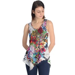 Valentine s Day Heart Artistic Psychedelic Sleeveless Tunic by Modalart