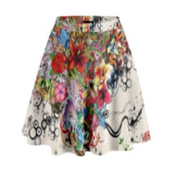 Valentine s Day Heart Artistic Psychedelic High Waist Skirt