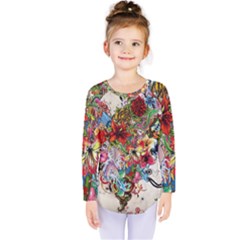 Valentine s Day Heart Artistic Psychedelic Kids  Long Sleeve T-shirt