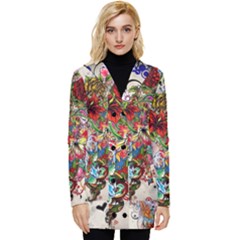 Valentine s Day Heart Artistic Psychedelic Button Up Hooded Coat 