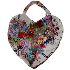 Valentine s Day Heart Artistic Psychedelic Giant Heart Shaped Tote by Modalart