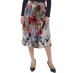 Valentine s Day Heart Artistic Psychedelic Classic Velour Midi Skirt  by Modalart