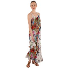 Valentine s Day Heart Artistic Psychedelic Cami Maxi Ruffle Chiffon Dress by Modalart