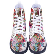 Valentine s Day Heart Artistic Psychedelic Kid s High-top Canvas Sneakers