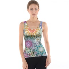 Psychedelic Flowers Yellow Abstract Psicodelia Women s Basic Tank Top