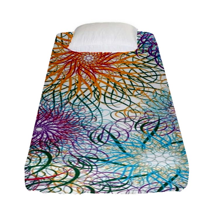 Psychedelic Flowers Yellow Abstract Psicodelia Fitted Sheet (Single Size)