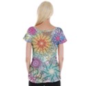 Psychedelic Flowers Yellow Abstract Psicodelia Cap Sleeve Top View2