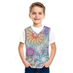 Psychedelic Flowers Yellow Abstract Psicodelia Kids  Basketball Tank Top