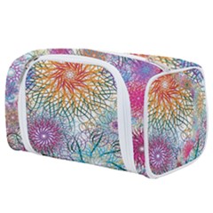 Psychedelic Flowers Yellow Abstract Psicodelia Toiletries Pouch by Modalart