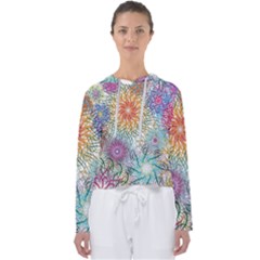 Psychedelic Flowers Yellow Abstract Psicodelia Women s Slouchy Sweat