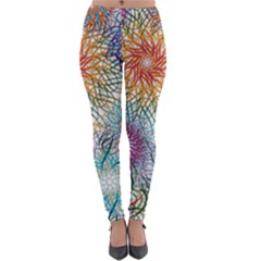 Psychedelic Flowers Yellow Abstract Psicodelia Lightweight Velour Leggings by Modalart