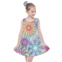 Psychedelic Flowers Yellow Abstract Psicodelia Kids  Summer Dress View1