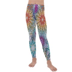 Psychedelic Flowers Yellow Abstract Psicodelia Kids  Lightweight Velour Leggings