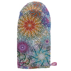 Psychedelic Flowers Yellow Abstract Psicodelia Microwave Oven Glove by Modalart