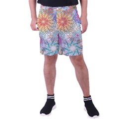 Psychedelic Flowers Yellow Abstract Psicodelia Men s Pocket Shorts by Modalart