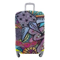 Psychedelic Flower Red Colors Yellow Abstract Psicodelia Luggage Cover (small) by Modalart