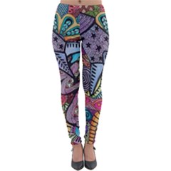 Psychedelic Flower Red Colors Yellow Abstract Psicodelia Lightweight Velour Leggings by Modalart