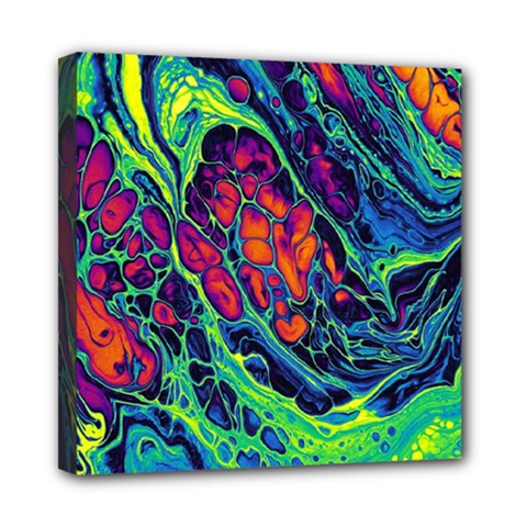 Color Colorful Geoglyser Abstract Holographic Mini Canvas 8  X 8  (stretched)