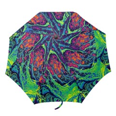 Color Colorful Geoglyser Abstract Holographic Folding Umbrellas