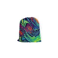 Color Colorful Geoglyser Abstract Holographic Drawstring Pouch (xs) by Modalart