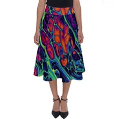 Color Colorful Geoglyser Abstract Holographic Perfect Length Midi Skirt