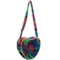 Color Colorful Geoglyser Abstract Holographic Heart Shoulder Bag View2