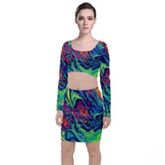 Color Colorful Geoglyser Abstract Holographic Top And Skirt Sets by Modalart