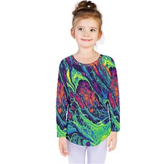 Color Colorful Geoglyser Abstract Holographic Kids  Long Sleeve T-shirt